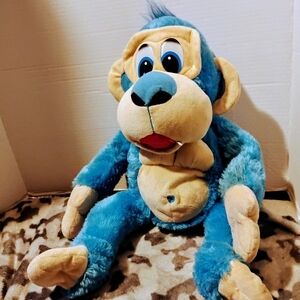 Blue and Tan Plush Dog Toy